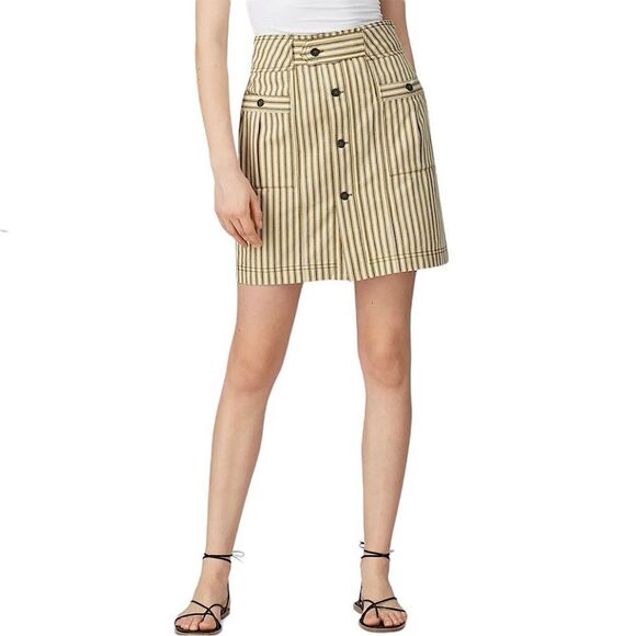 Mara Hoffman Skirt High Waisted Striped Button Front Size 4 - Picture 1 of 8